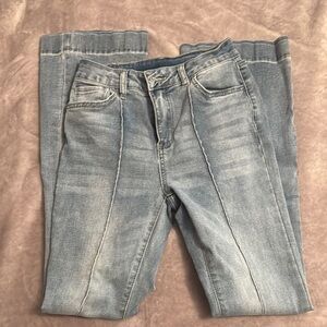 SHEIN Blue Flare Wide Leg Jeans